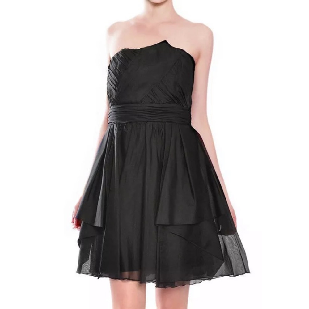 Badgley Mischka Black Cocktail strapless Dress